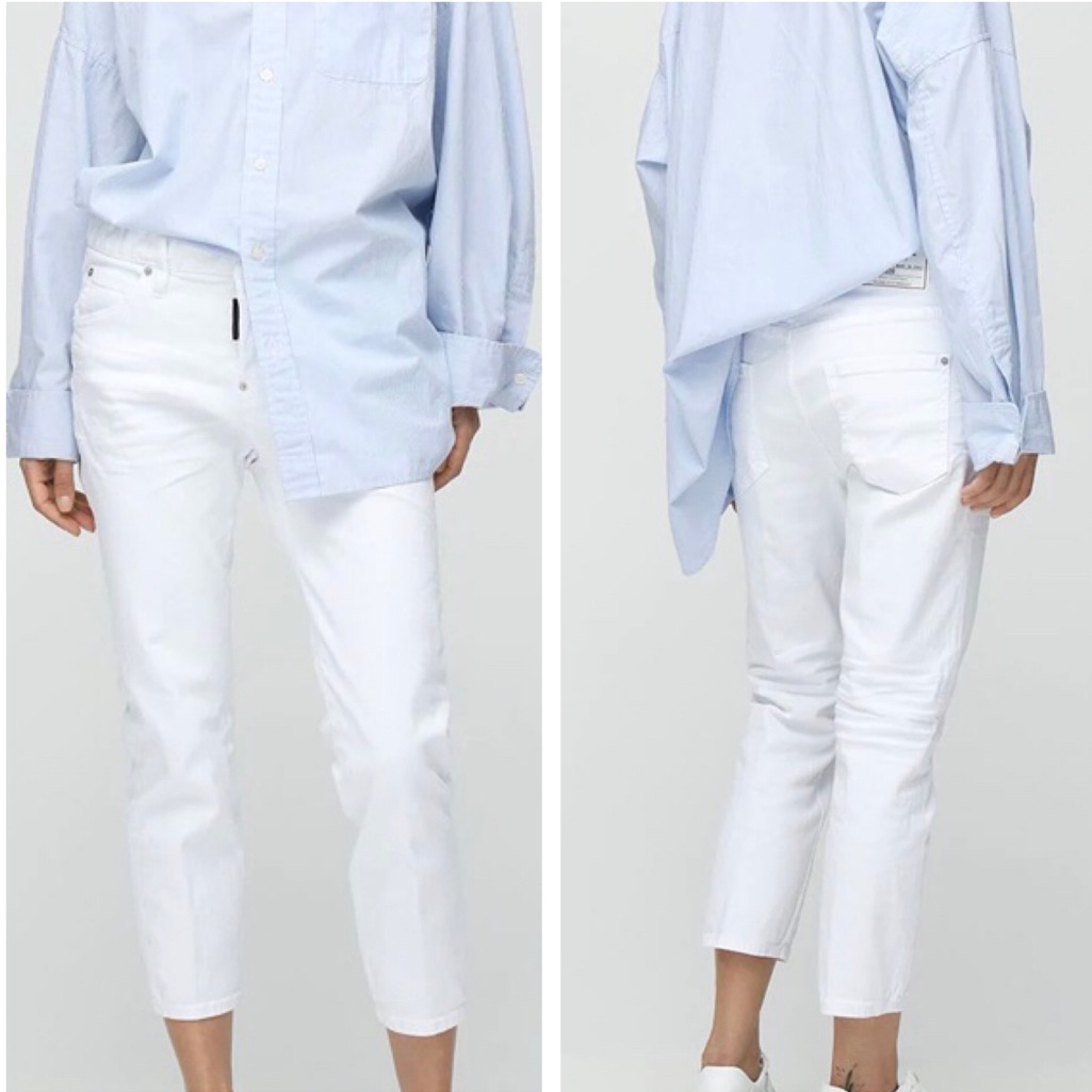Dsquared2 | Cropped White Denim Jeans